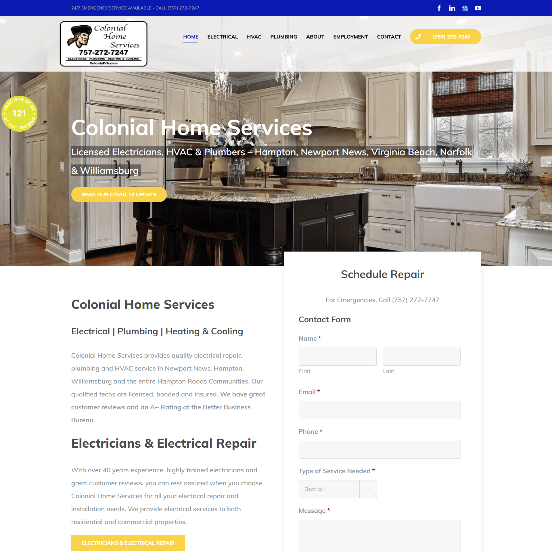 Colonial Home Services Website