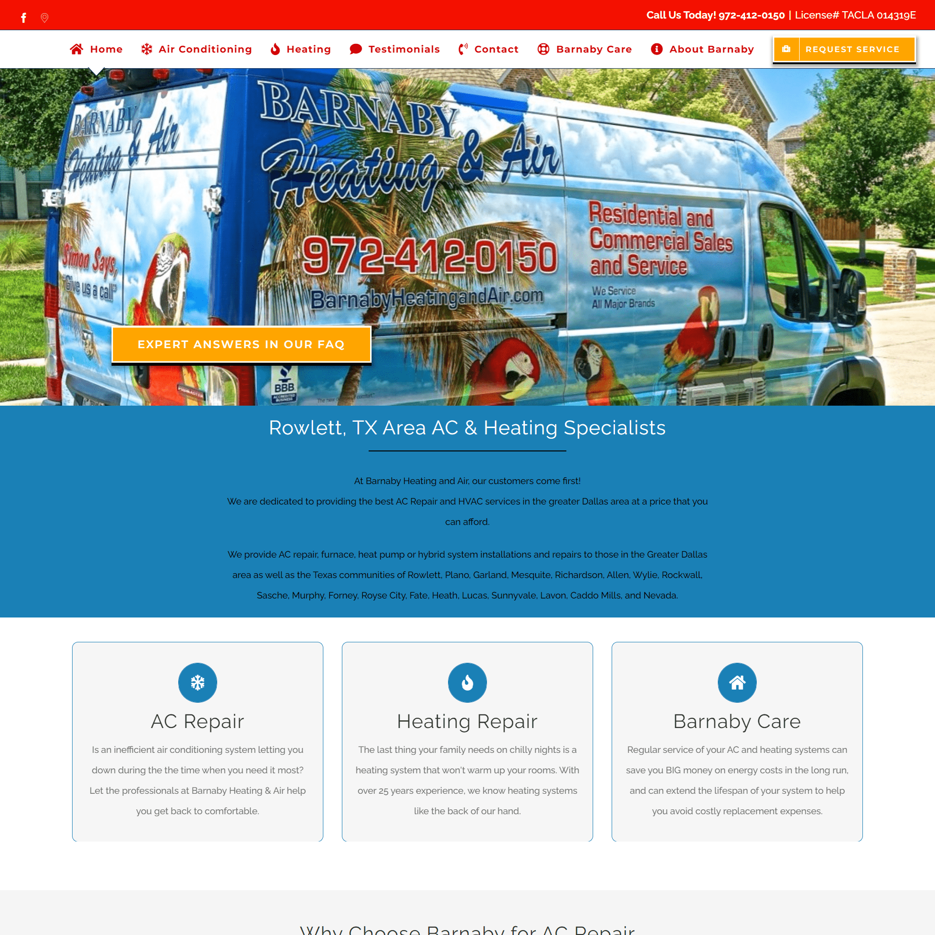Barnaby Heating and Air Website