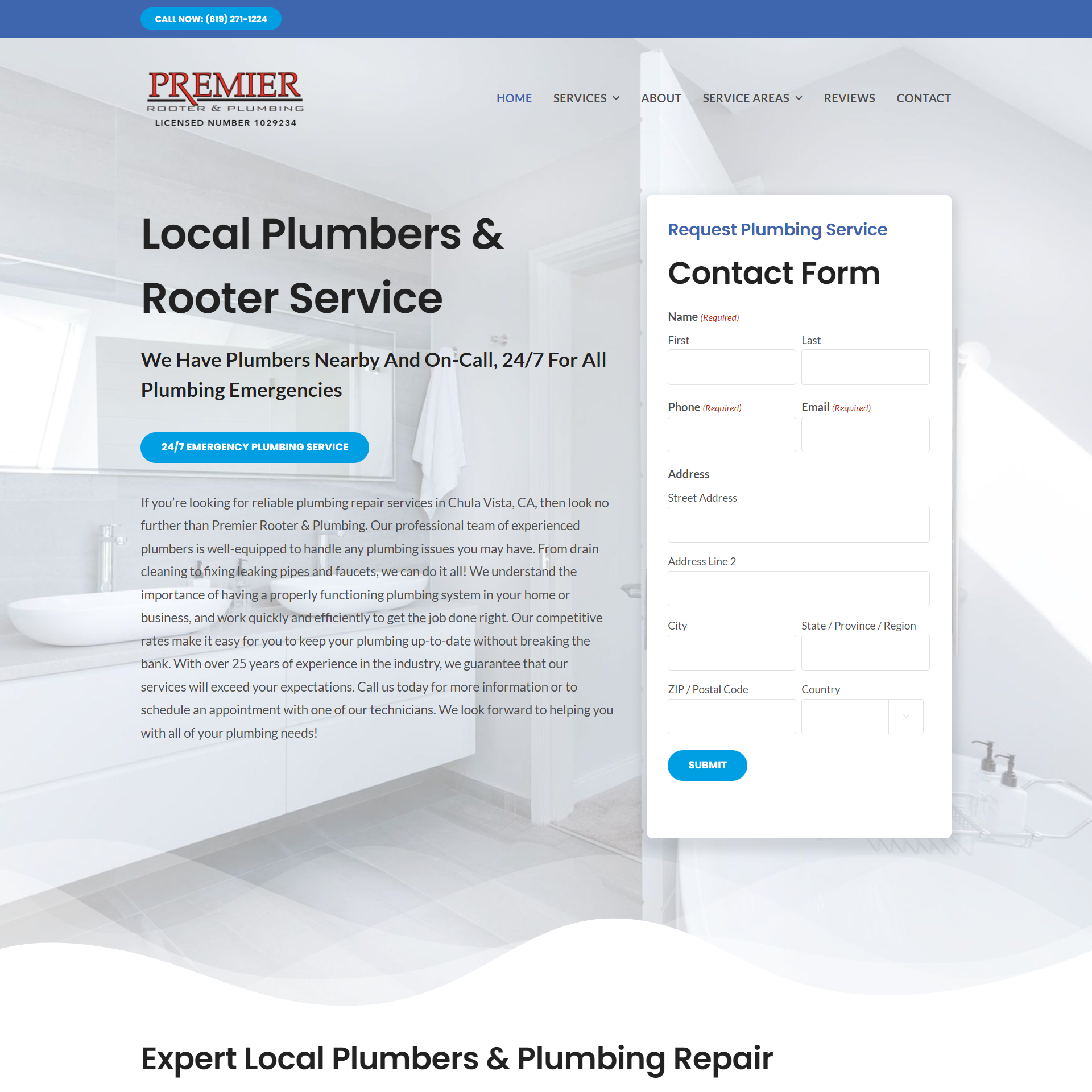 Premier Plumbing and Rooter Website